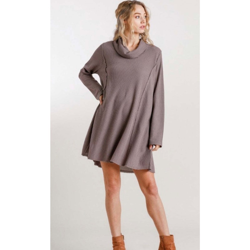 Umgee Taupe Mini Dress | Size L